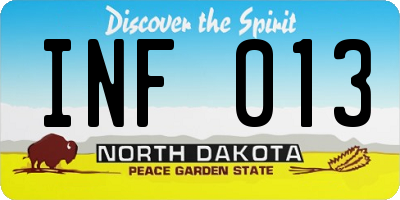 ND license plate INF013