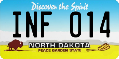 ND license plate INF014