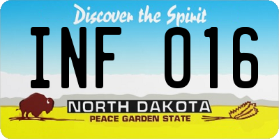 ND license plate INF016