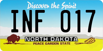ND license plate INF017