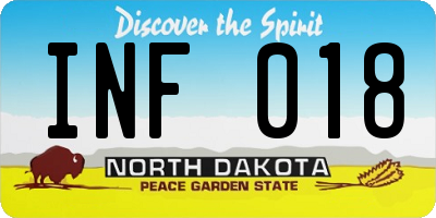 ND license plate INF018