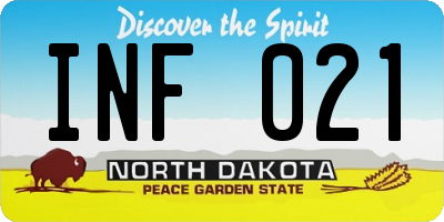 ND license plate INF021