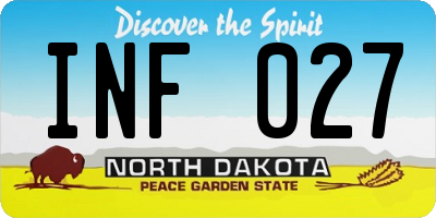 ND license plate INF027