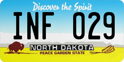 ND license plate INF029