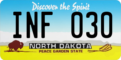 ND license plate INF030