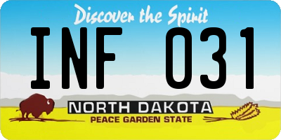 ND license plate INF031