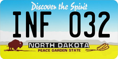 ND license plate INF032
