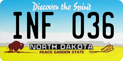 ND license plate INF036