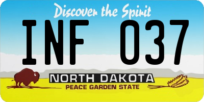ND license plate INF037