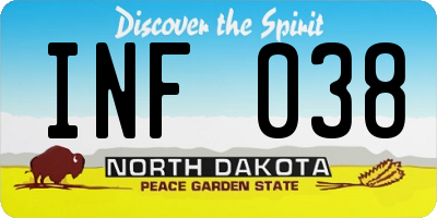 ND license plate INF038