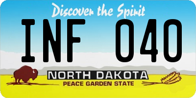 ND license plate INF040