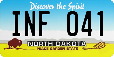 ND license plate INF041
