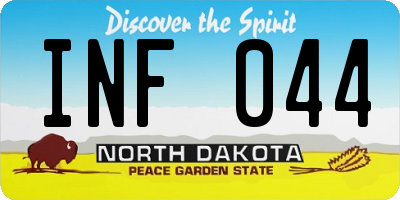 ND license plate INF044