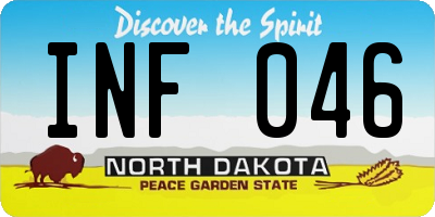 ND license plate INF046