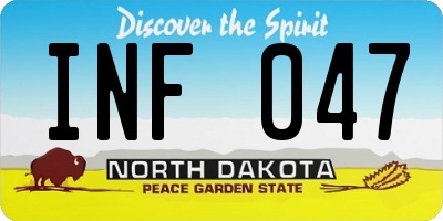 ND license plate INF047