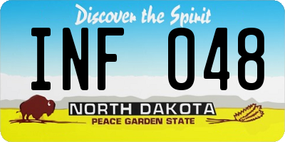 ND license plate INF048