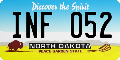 ND license plate INF052