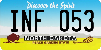 ND license plate INF053