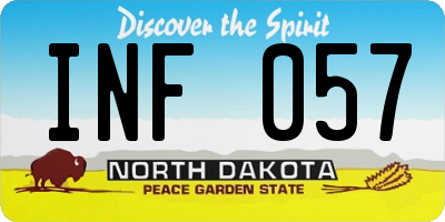 ND license plate INF057