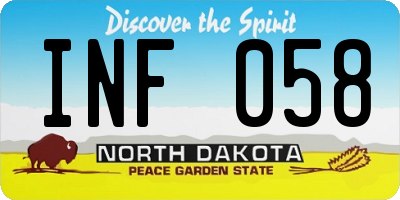 ND license plate INF058