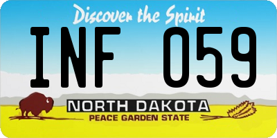 ND license plate INF059