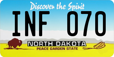 ND license plate INF070