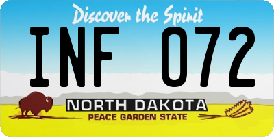 ND license plate INF072