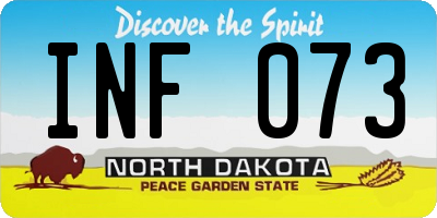 ND license plate INF073