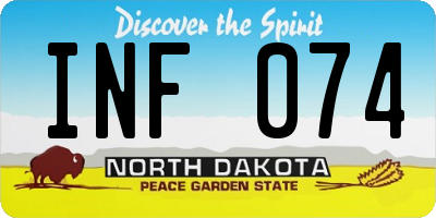 ND license plate INF074