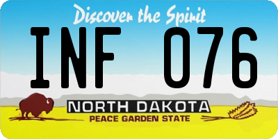 ND license plate INF076