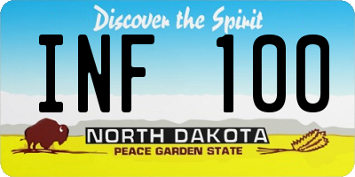 ND license plate INF100