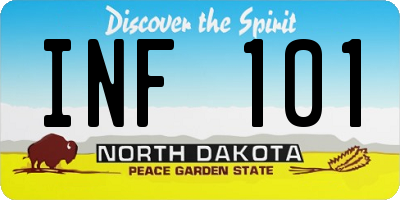 ND license plate INF101