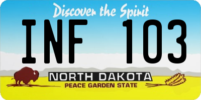 ND license plate INF103