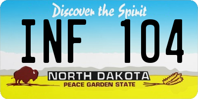 ND license plate INF104