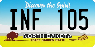 ND license plate INF105