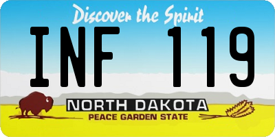 ND license plate INF119
