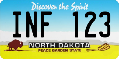 ND license plate INF123