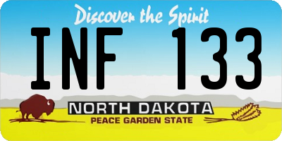 ND license plate INF133