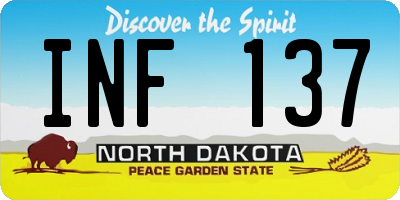 ND license plate INF137