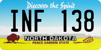 ND license plate INF138