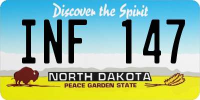 ND license plate INF147