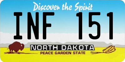 ND license plate INF151