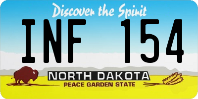 ND license plate INF154