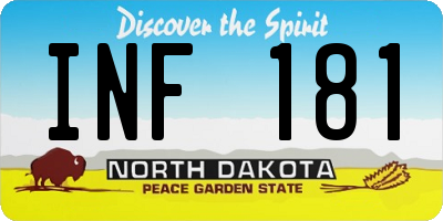 ND license plate INF181