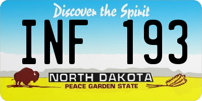 ND license plate INF193