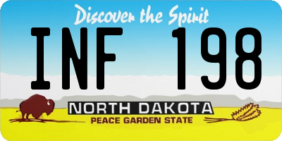 ND license plate INF198
