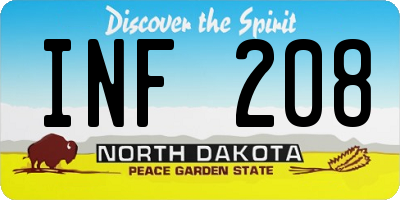 ND license plate INF208