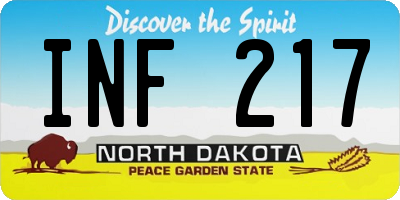 ND license plate INF217