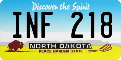 ND license plate INF218