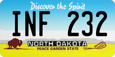ND license plate INF232